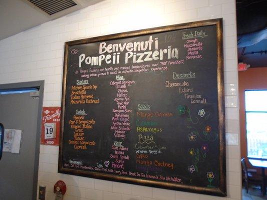 Menu board.