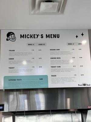 The menu