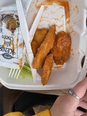 I paid close to $9 for a "large" buffalo tenders. Very disappointed.