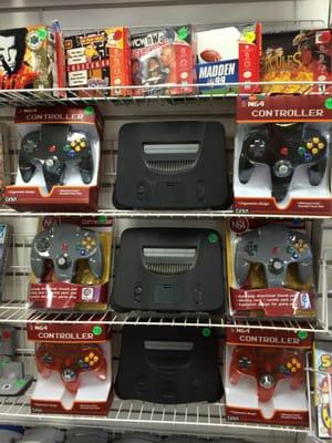 N64 consoles and controllers