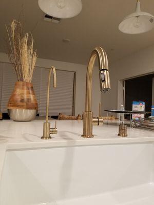 Custom champagne colar spout installation