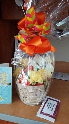 Gift basket they put together and delivered to the hospital.