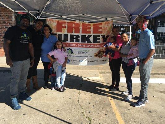 Some of the Staff and family that helped put this great event together. Turkey Giveaway 2016