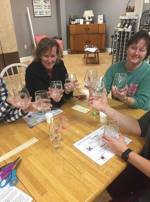 Wine Glass Etching Class w/one glass of wine provided