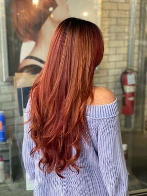 Multi dimensional copper balayage