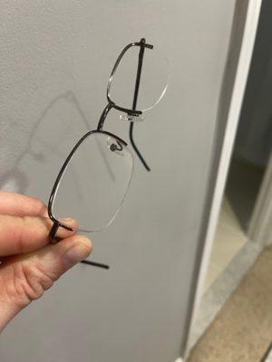 Brand new glasses with a missing lens