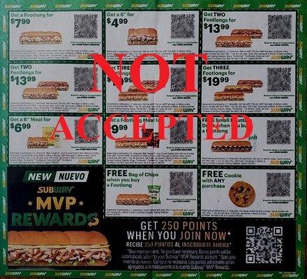 I wonder why Subway keeps paying for print coupons to be mailed to me, when no stores in my area accept them?