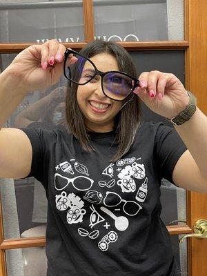 Our Optical Manager Vanessa always has fun picking out glasses with her patients