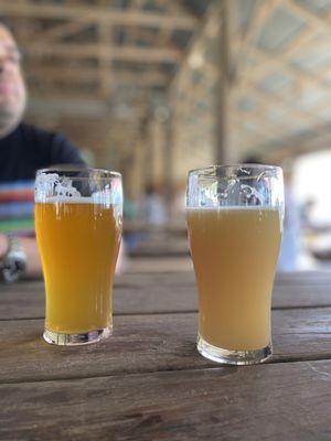 Jester King hazy IPA (left) Wytchmaker hazy IPA (right)