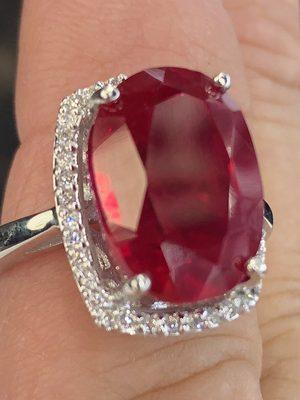 My custom made diamond and ruby ring. A perfect fit!