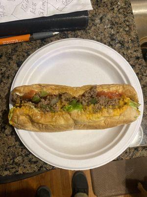 Chopped steak sandwich