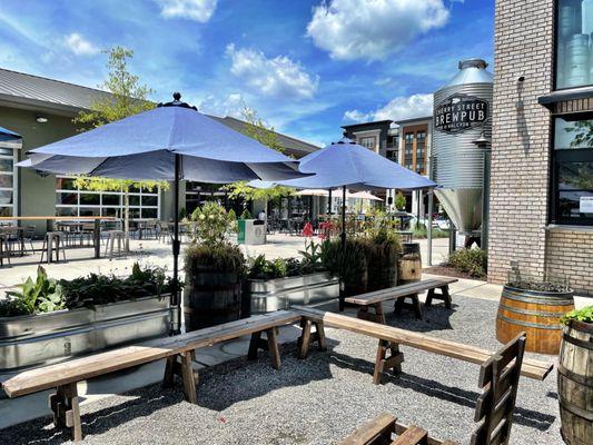 Outdoor seating on the patio