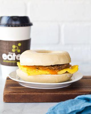 Breakfast Sandwich with Coffee