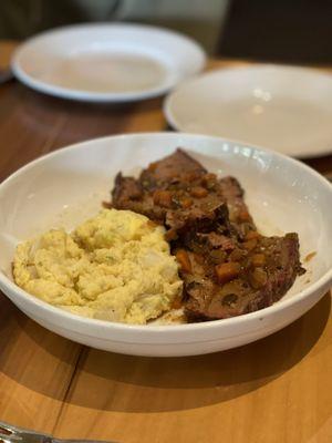 Brisket with egg salad