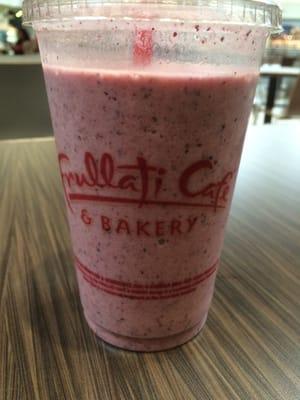 Blueberry / Pineapple smoothie. Good flavor!! Not too sweet!