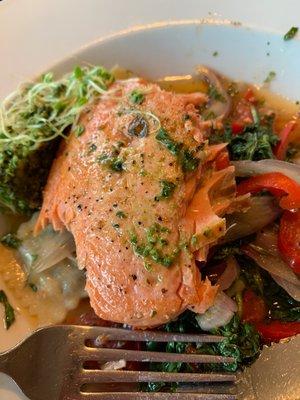 Salmon with Ravioli