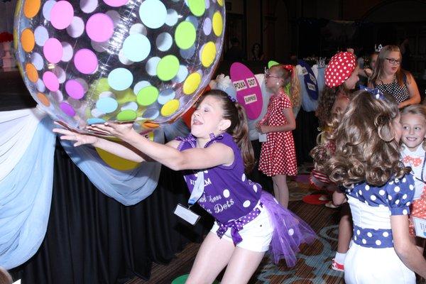 Having a Ball at the Polka Dot party!