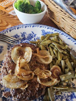 Hamburger steak with two sides