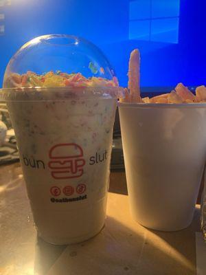 Fruity Pebbles Milkshake. Virgin Fries.