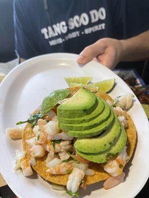 Shrimp Ceviche with tostadas