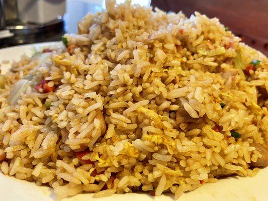 Barbecue pork fried rice, tons of delicious bbq pork!