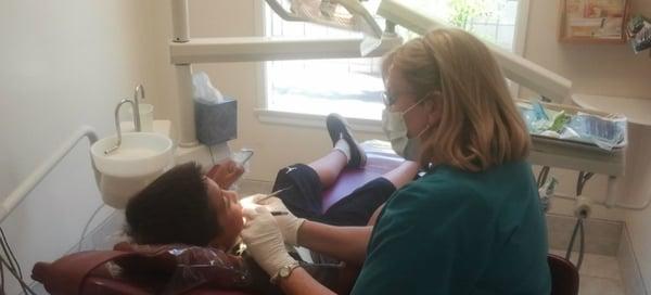 Our Hygienist Nancy & one of our great patients!