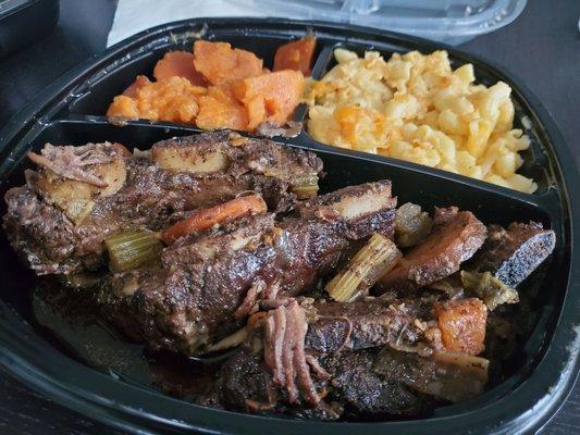 Some of the best beef ribs, yams,  mac n cheese