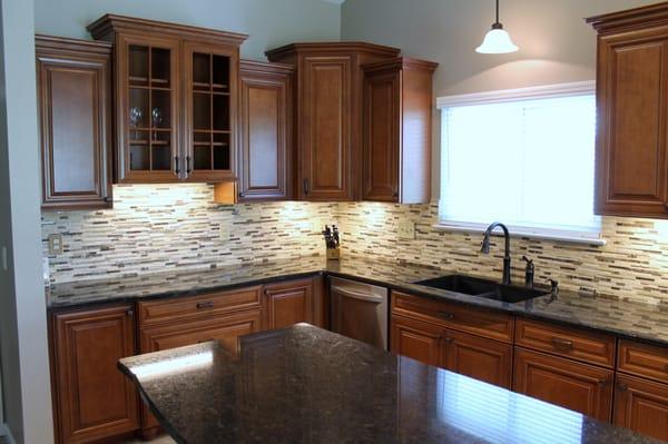 Complete Kitchen Remodel - cabinets, tops, backsplash, flooring, island