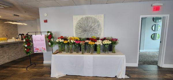 We set up a flower bar for guests at the shower.