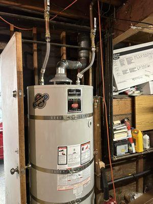 100 gal water heater installed in a 9 unit apartment building.