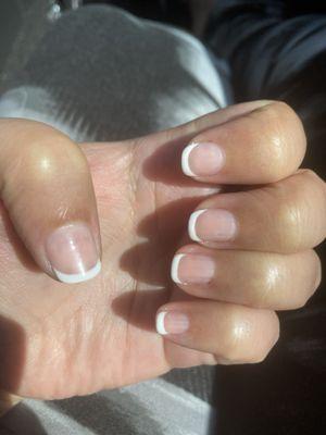 Gel french manicure natural nail.