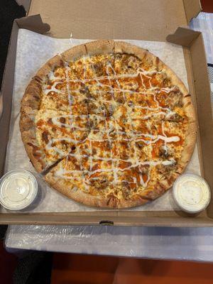 Buffalo Chicken pizza with with Ranch