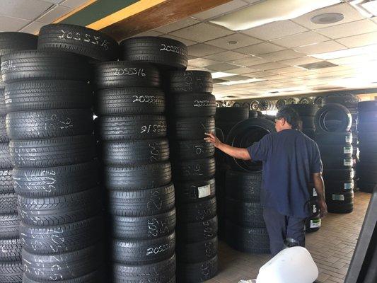 Lots of tires new and used