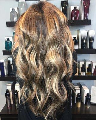 Her hair has been kissed by the sun.  Beautiful balayage. Hair by Morgan