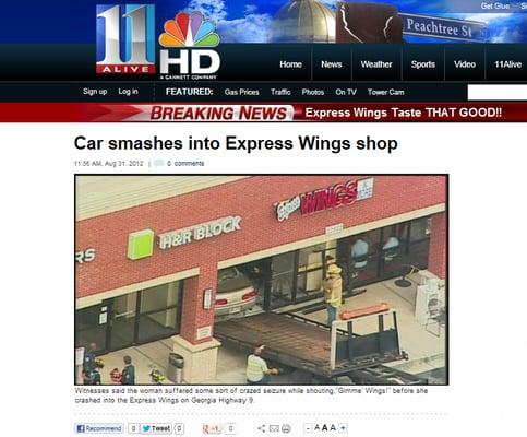 Express Wing's recipe tastes so good, people are prac..actually driving through the front entrance to get their hands on 'em!