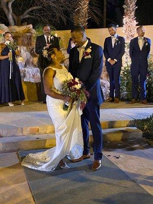 Bride and Groom After 1st Kiss