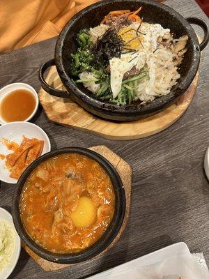 Kimchi soup & dulsot bibimbap