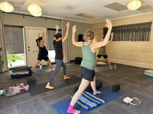 Prenatal Yoga with Marina Poole. Group discussion and movement.