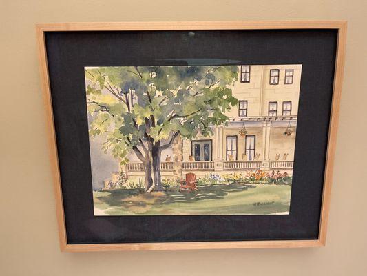 Framing for this watercolor was done beautifully. High quality work.