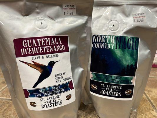 Here are the local coffees I bought from them. They'll grind the beans for you on site if you'd like.