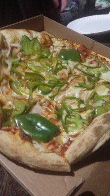 Pepper with lite pizza