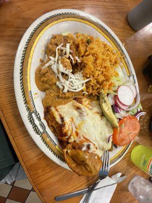 3 Enchilada Dinner plate