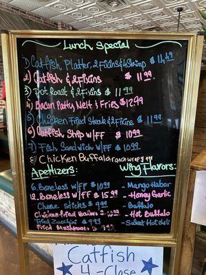 Lunch menu