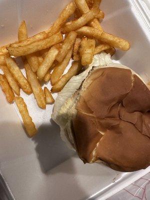 Cajun burger & fries