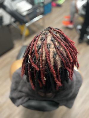 Traditional locs. Parts are clean and hair is healthy.