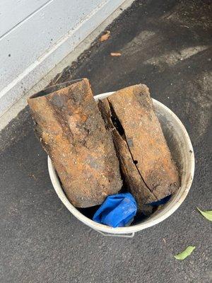 rusted through pipe removed