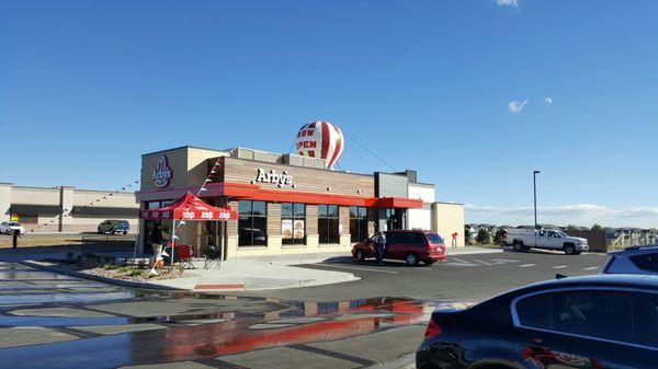 Great looking building front, decent sized parking lot.