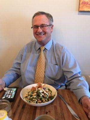 Gary Simon with the chopped Asian Chicken salad, yum!