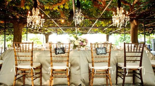 Illuminated Decor - Chandelier at Beaulieu Garden in Napa Valley's Wine Country