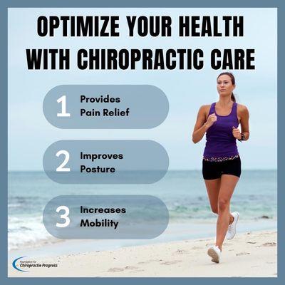 Chiropractic provides pain relief, improves posture and increases mobility. Optimize your health today with chiropractic care.